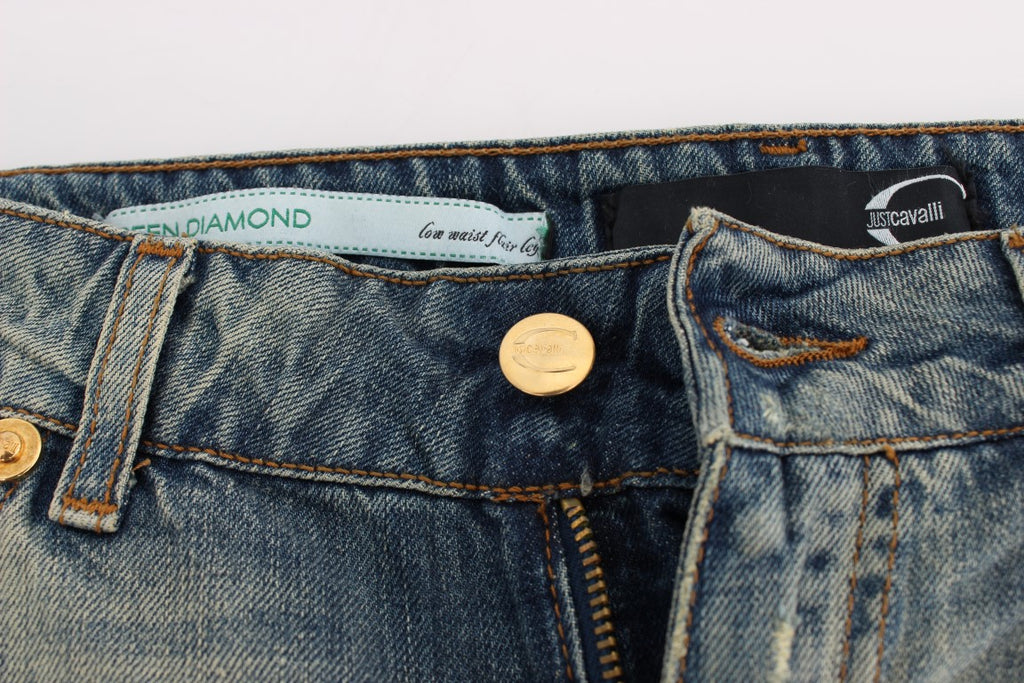 Jean taille basse en coton bleu Cavalli