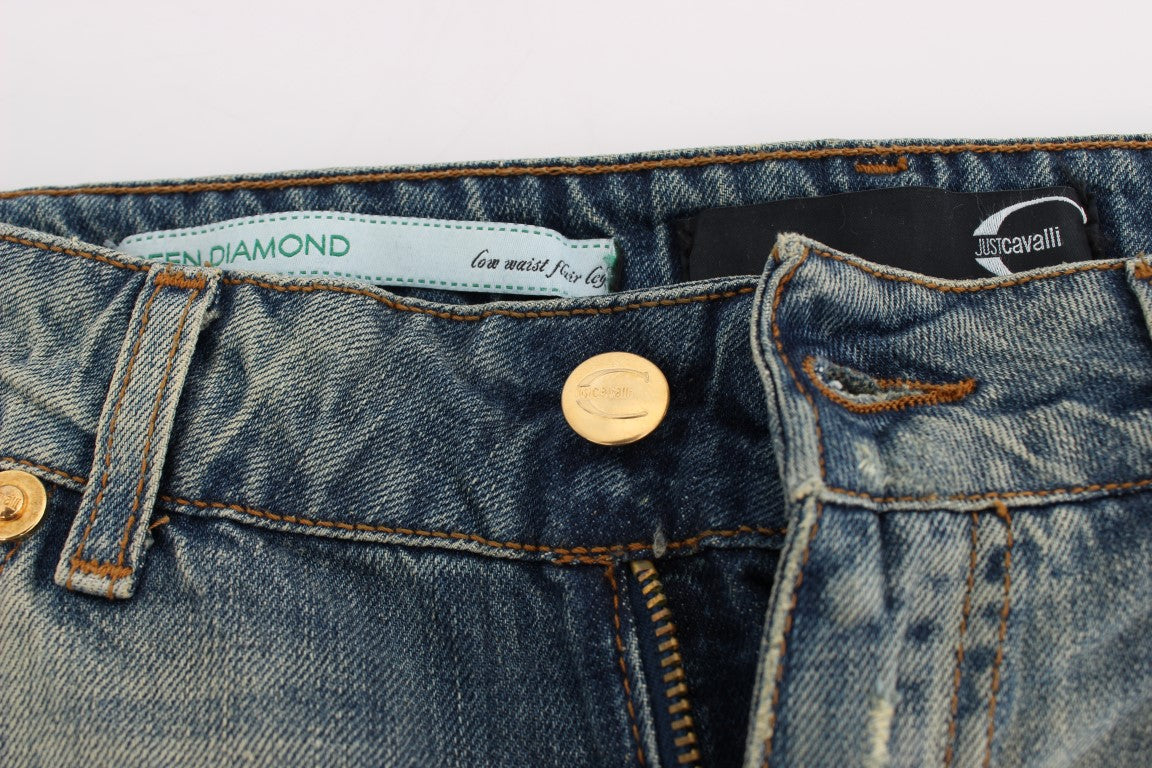 Jean taille basse en coton bleu Cavalli