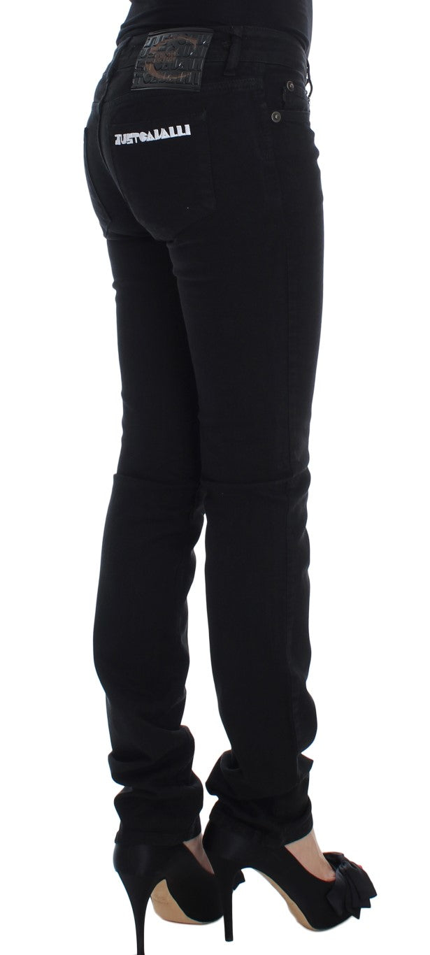 Jean slim skinny en coton stretch noir Cavalli