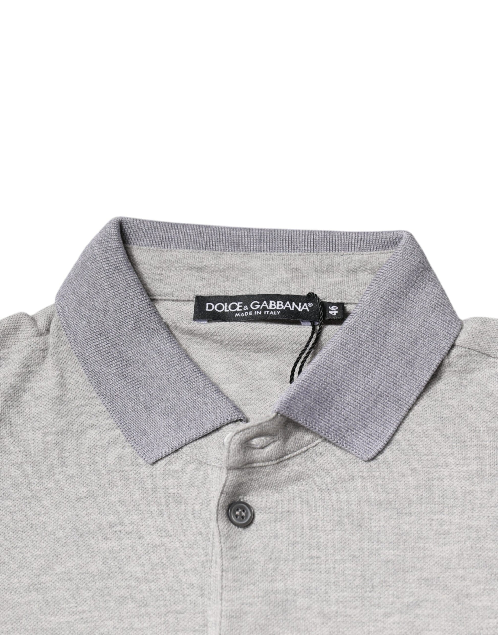Polo gris à manches courtes et col pour homme Dolce &amp; Gabbana