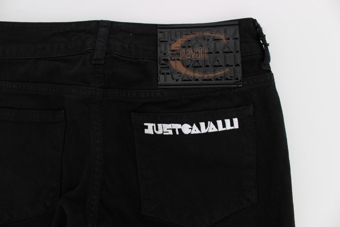 Jean slim skinny en coton stretch noir Cavalli