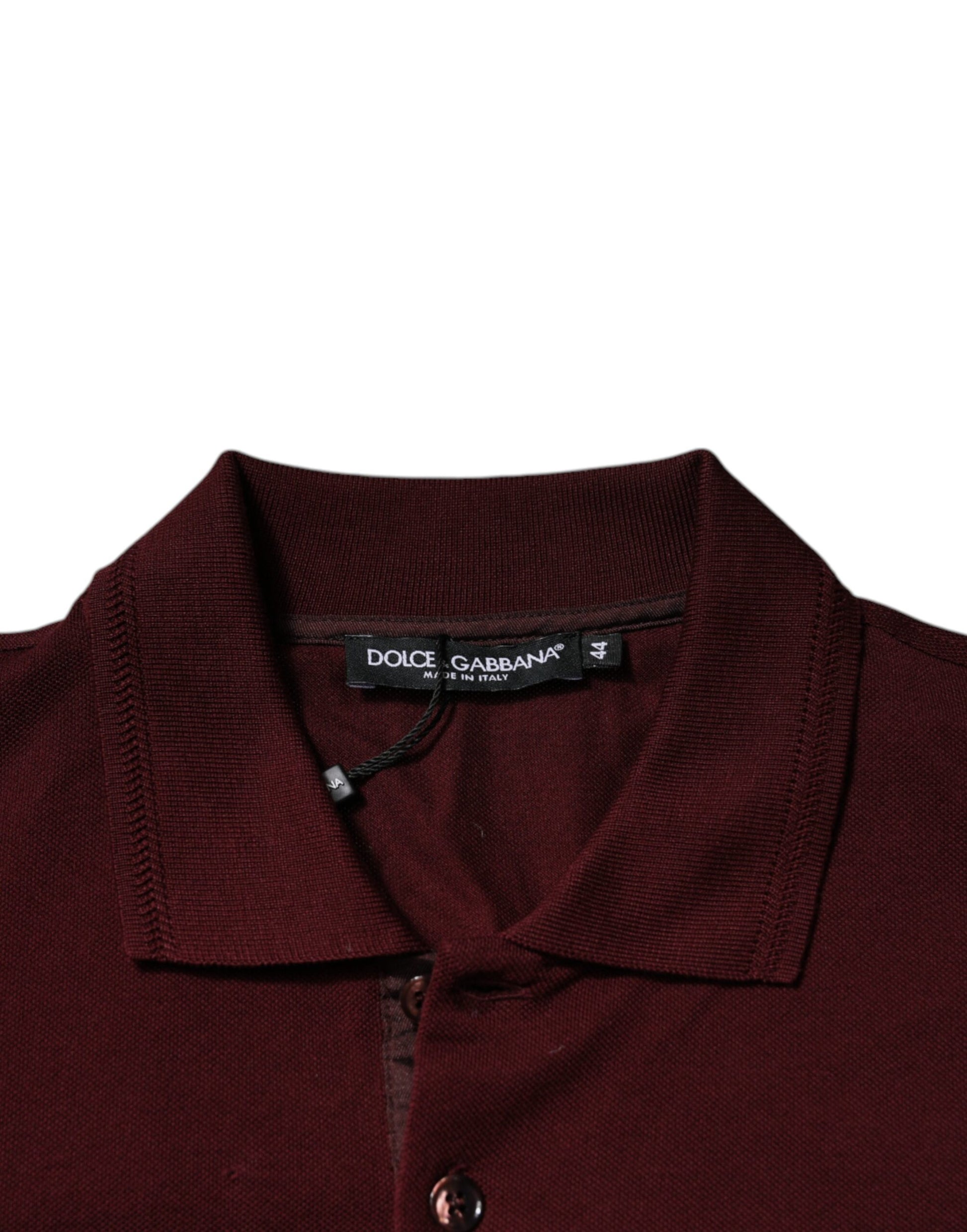 Polo à manches courtes et col bordeaux Dolce &amp; Gabbana