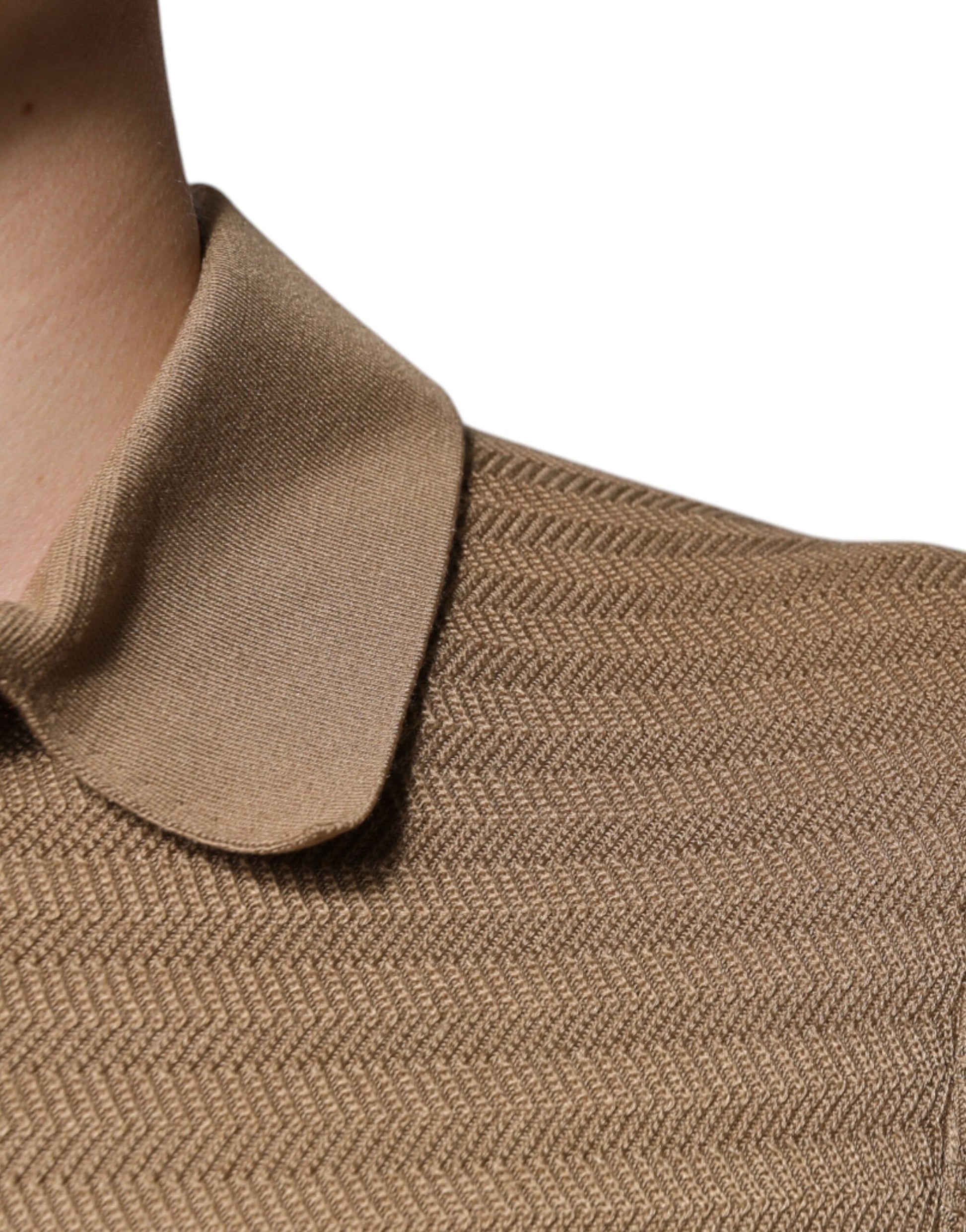 Polo à manches courtes et col marron Dolce &amp; Gabbana