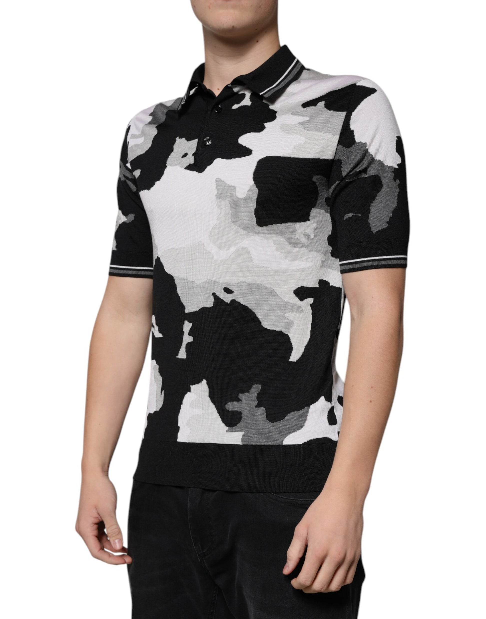 Polo à col camouflage multicolore Dolce &amp; Gabbana