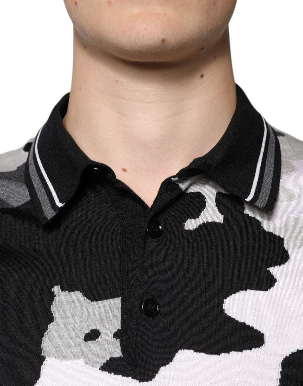 Polo à col camouflage multicolore Dolce &amp; Gabbana