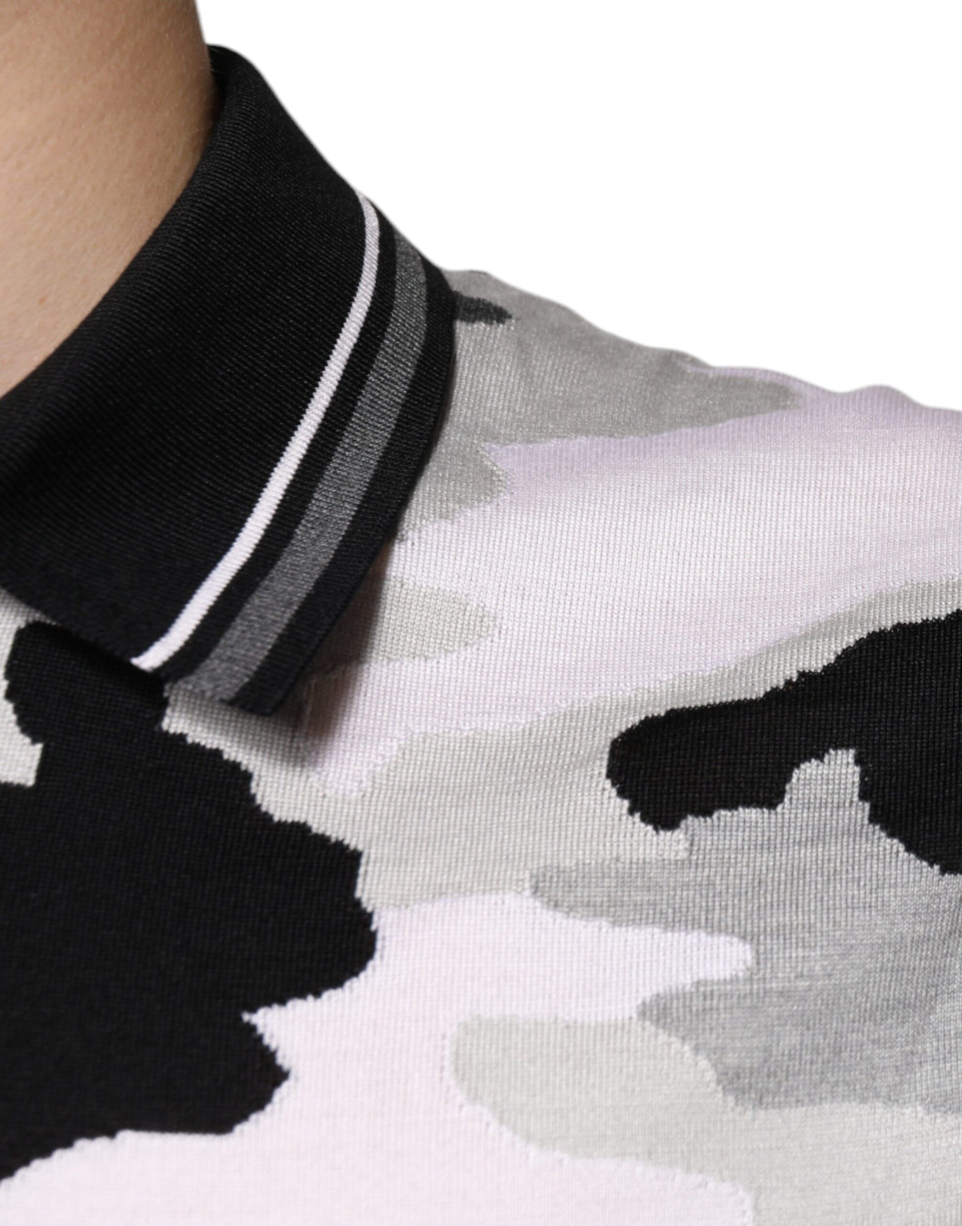 Polo à col camouflage multicolore Dolce &amp; Gabbana