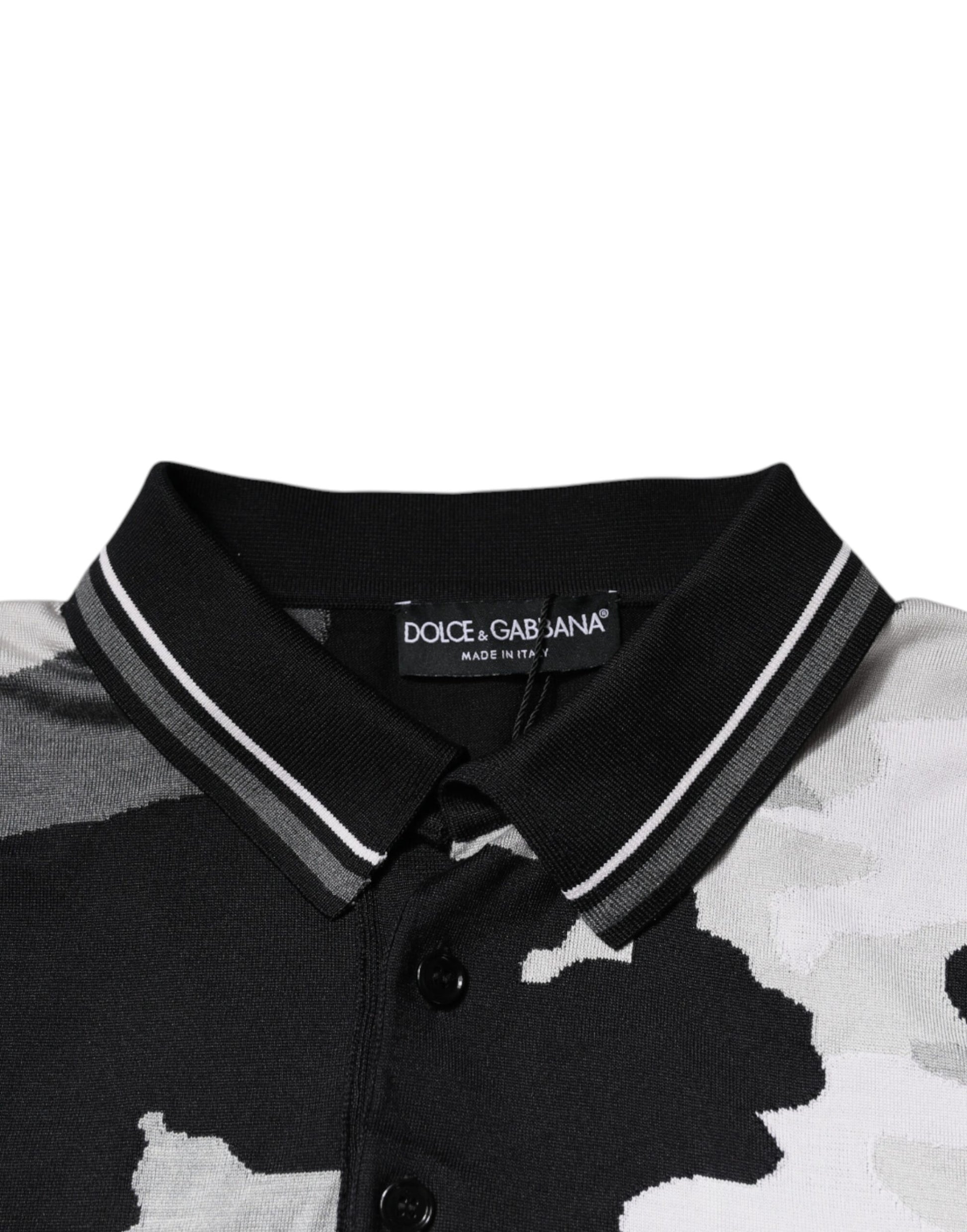 Polo à col camouflage multicolore Dolce &amp; Gabbana