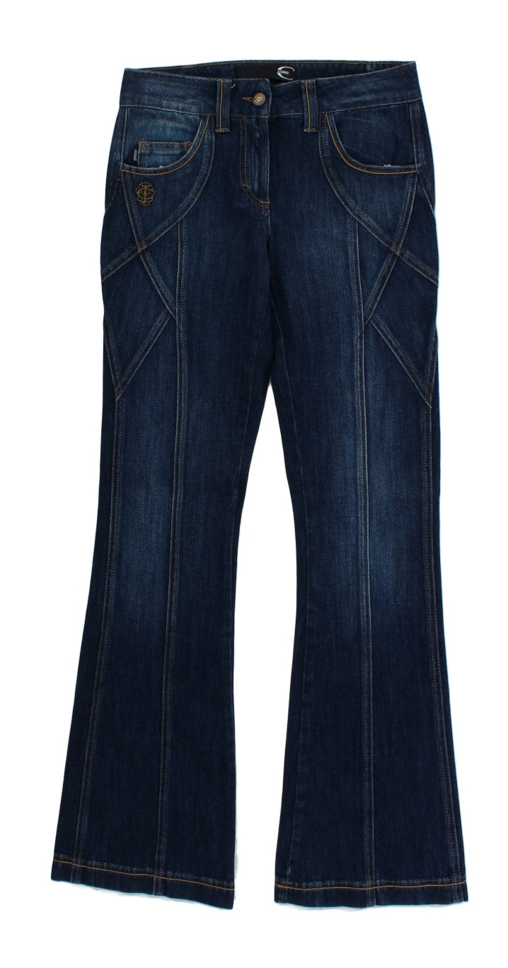 Jean taille basse en coton stretch bleu Cavalli
