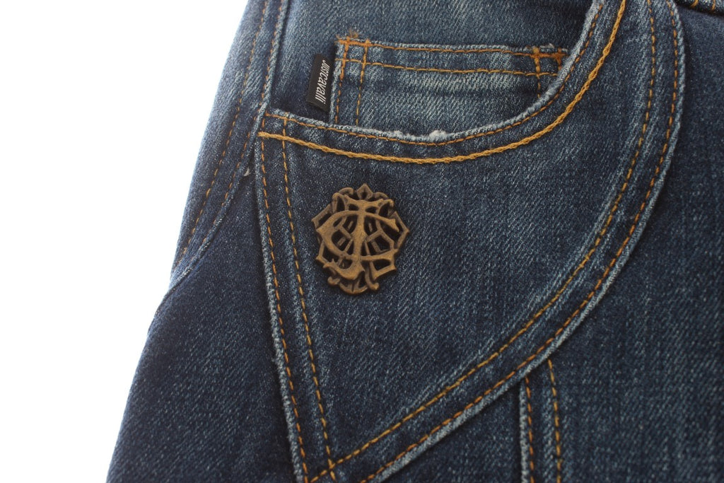 Jean taille basse en coton stretch bleu Cavalli