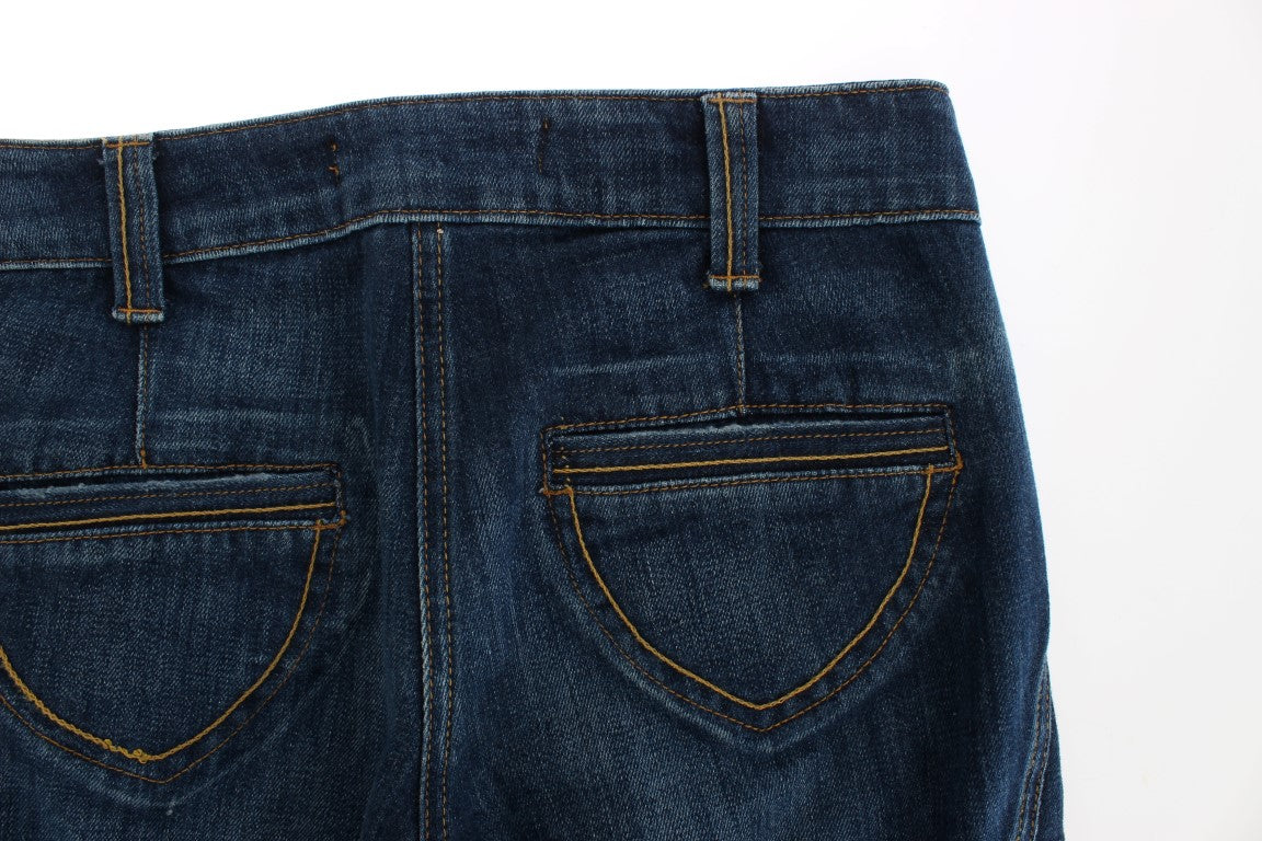 Jean taille basse en coton stretch bleu Cavalli