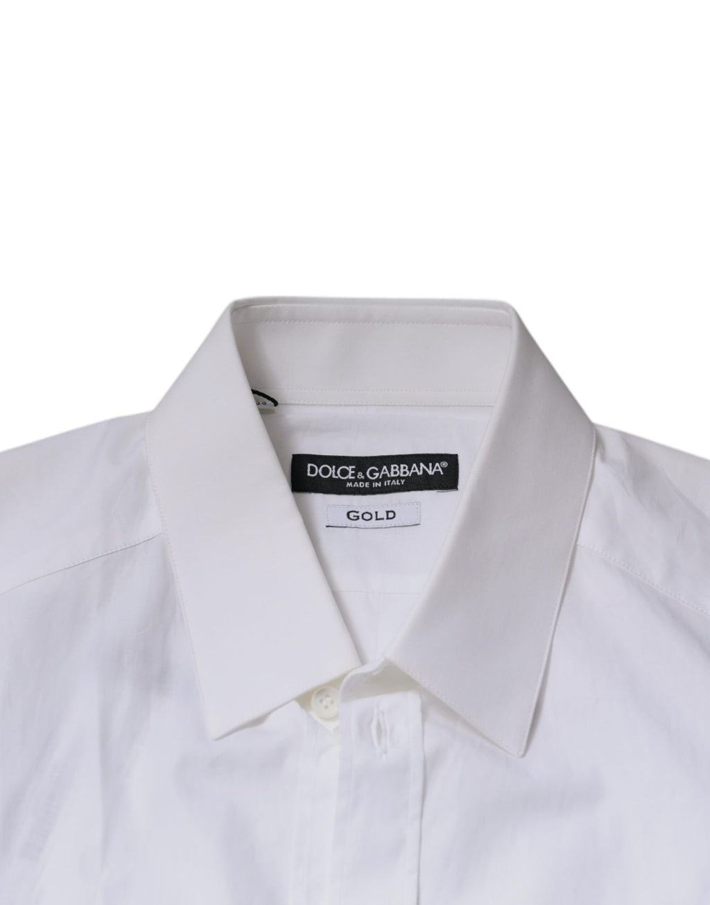 Chemise blanche à manches longues en coton Dolce &amp; Gabbana, couleur dorée
