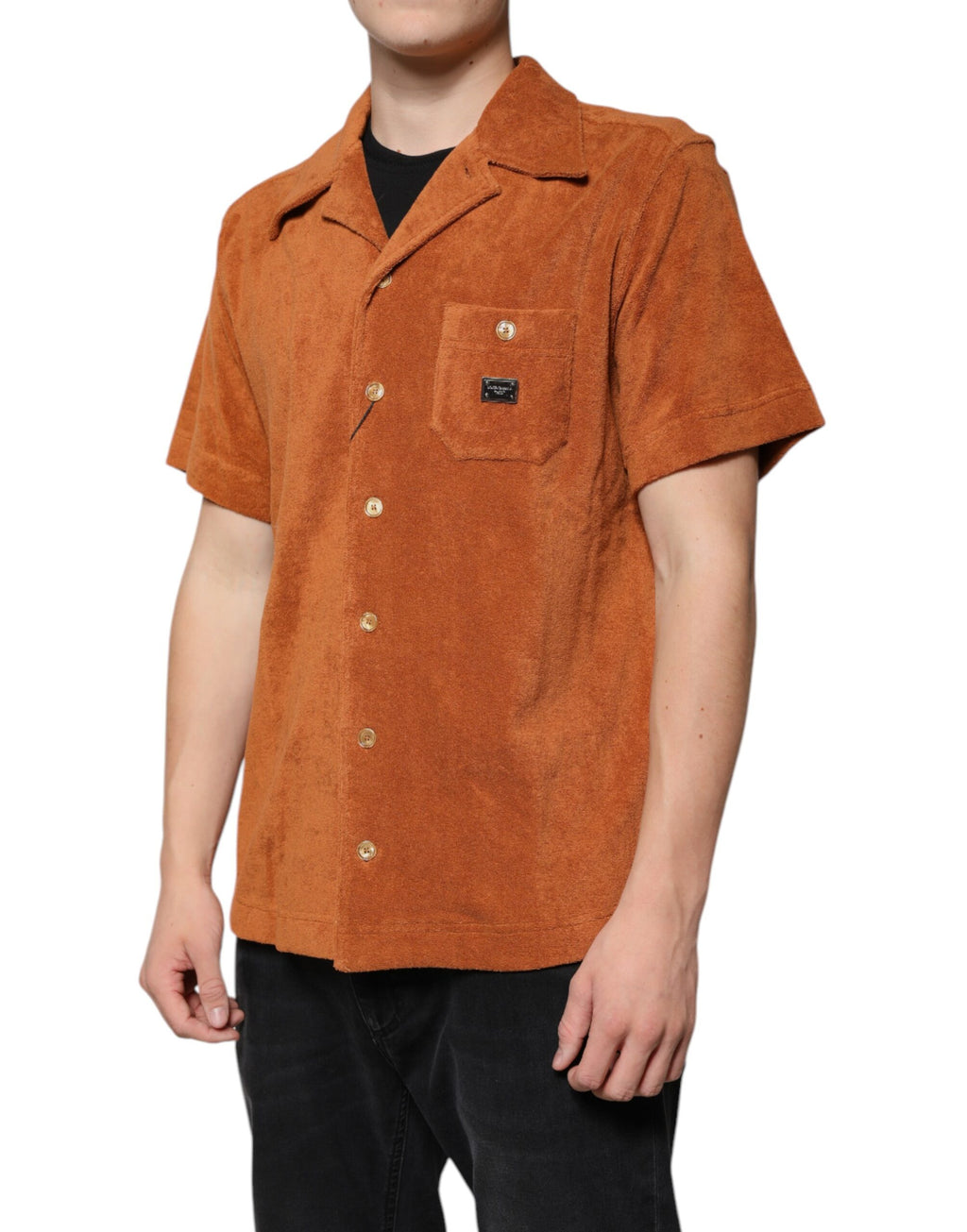 Chemise boutonnée à col en velours de coton Dolce &amp; Gabbana Hazel