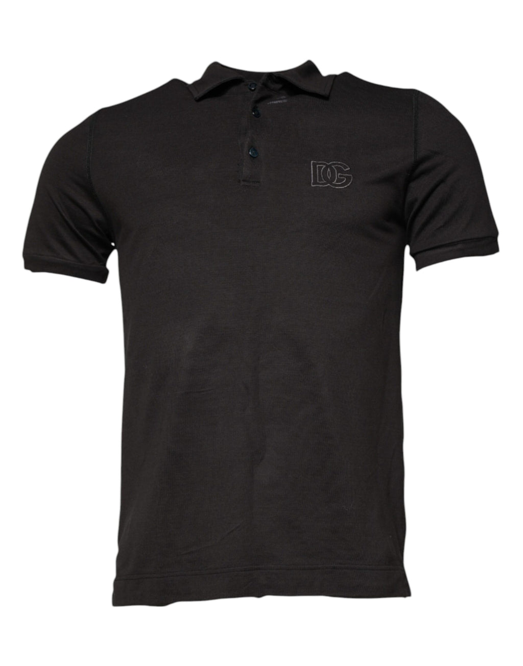Polo à manches courtes et col gris foncé Dolce &amp; Gabbana