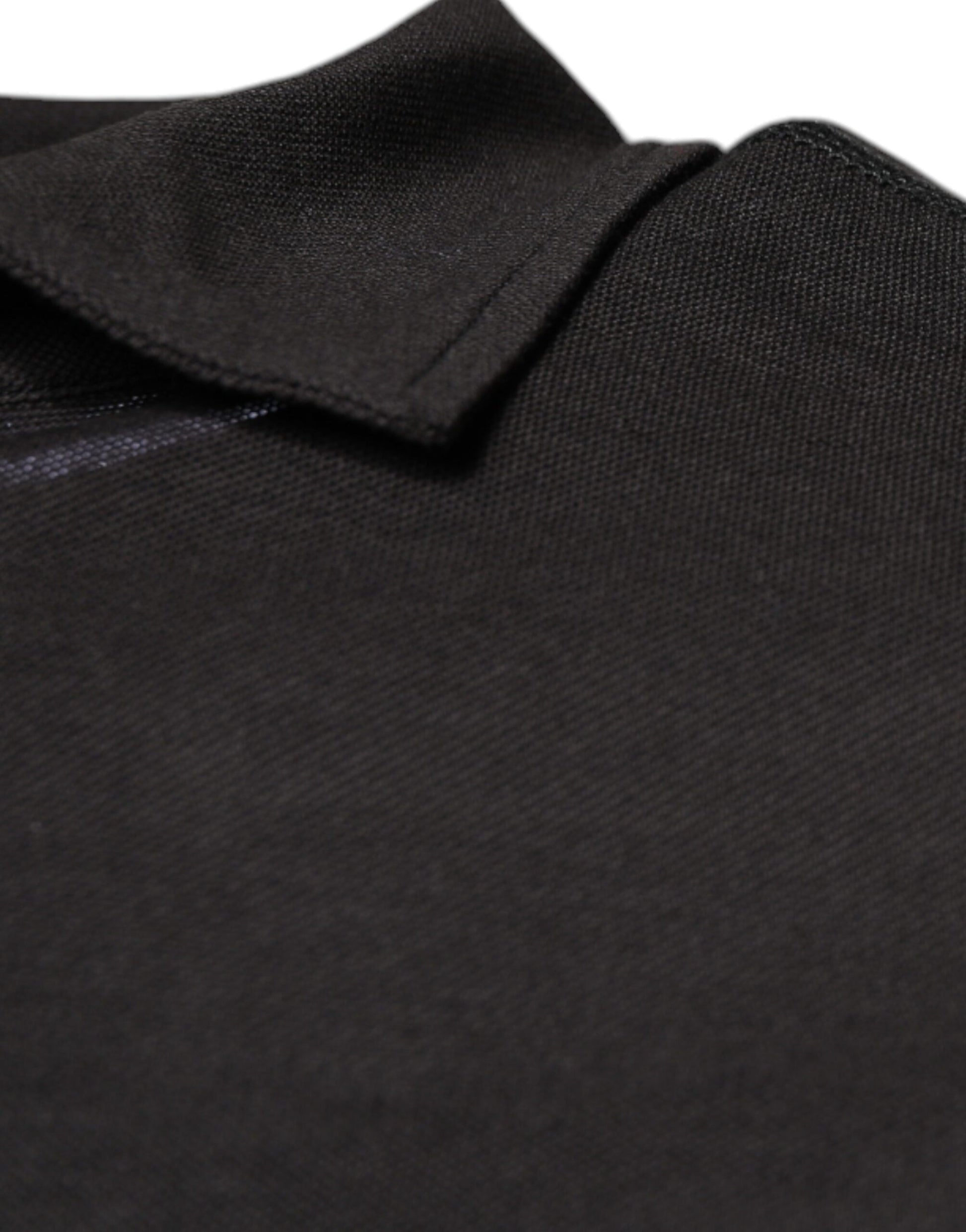 Polo à manches courtes et col gris foncé Dolce &amp; Gabbana