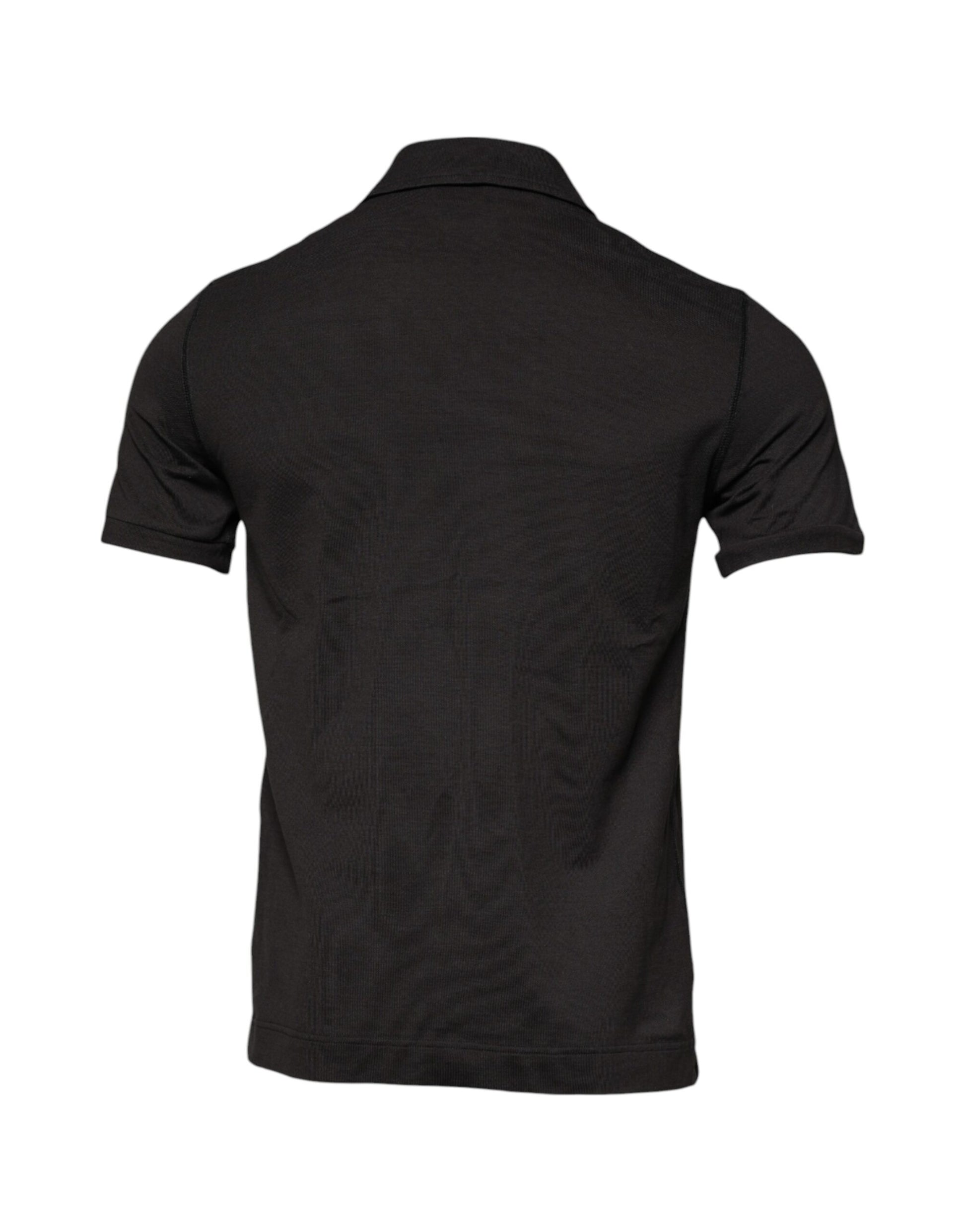Polo à manches courtes et col gris foncé Dolce &amp; Gabbana