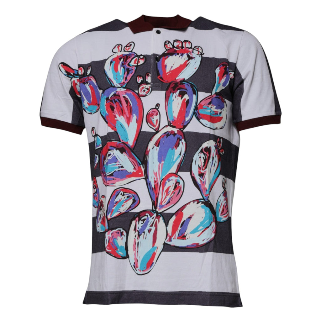 T-shirt polo à col graphique multicolore Dolce &amp; Gabbana