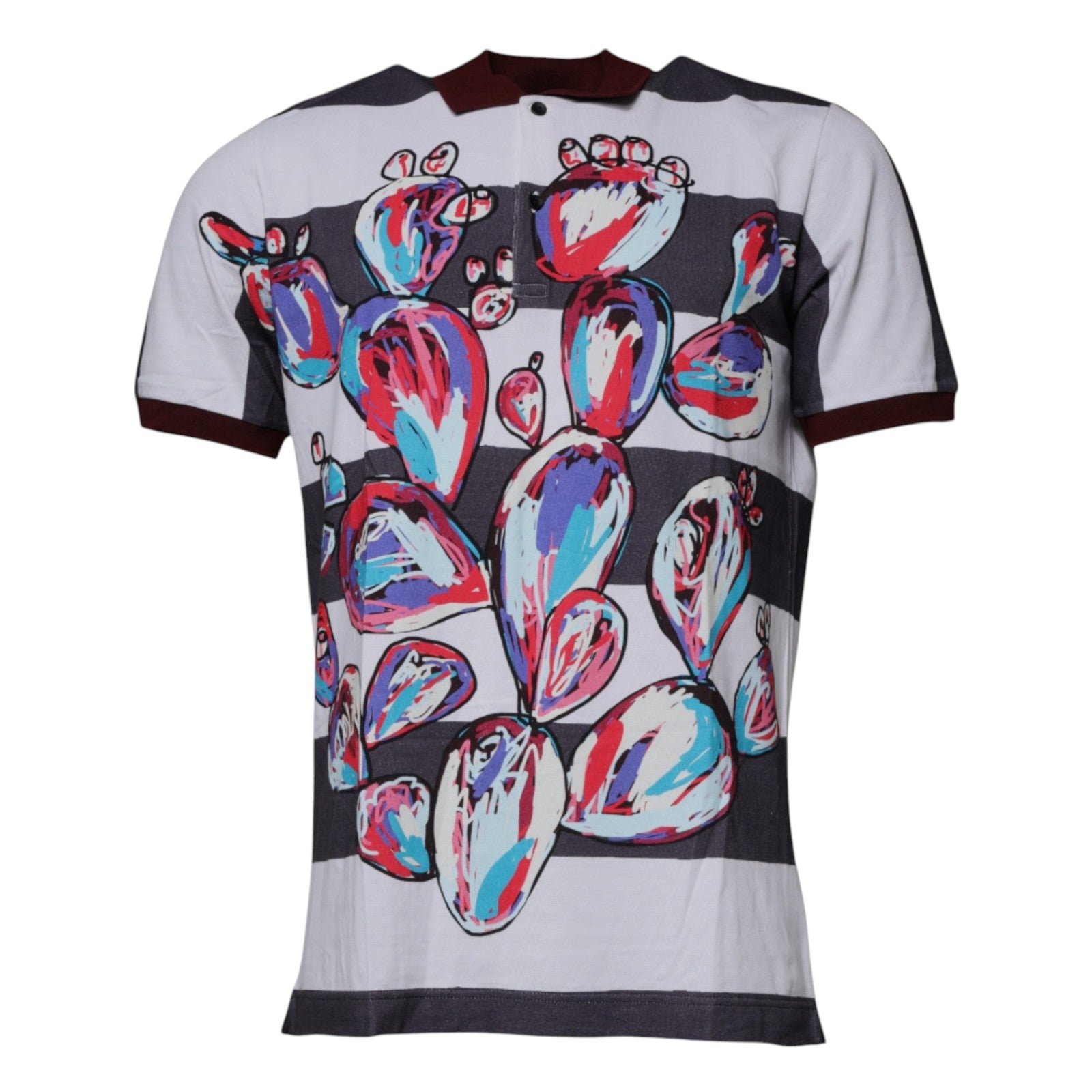 T-shirt polo à col graphique multicolore Dolce &amp; Gabbana