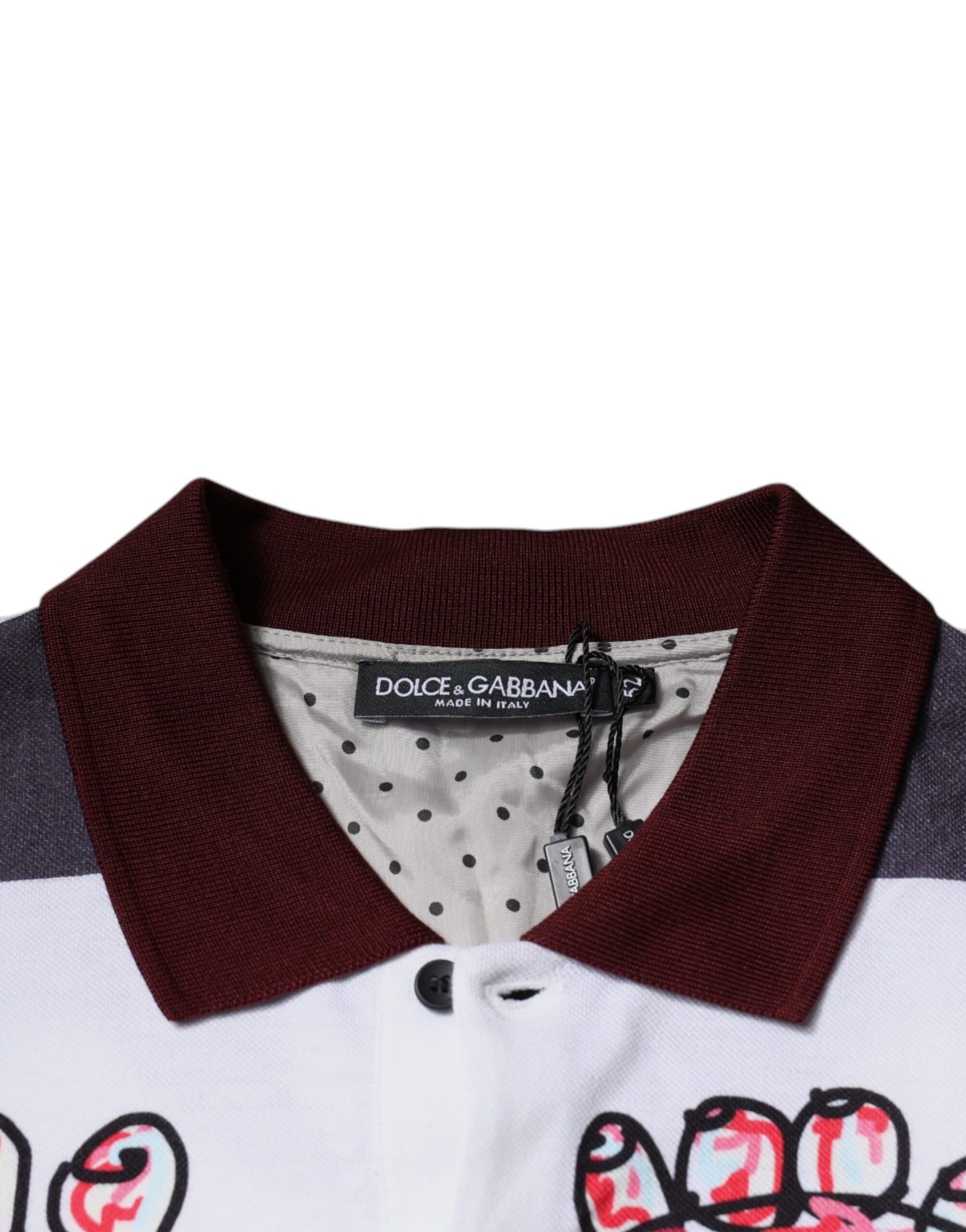 T-shirt polo à col graphique multicolore Dolce &amp; Gabbana