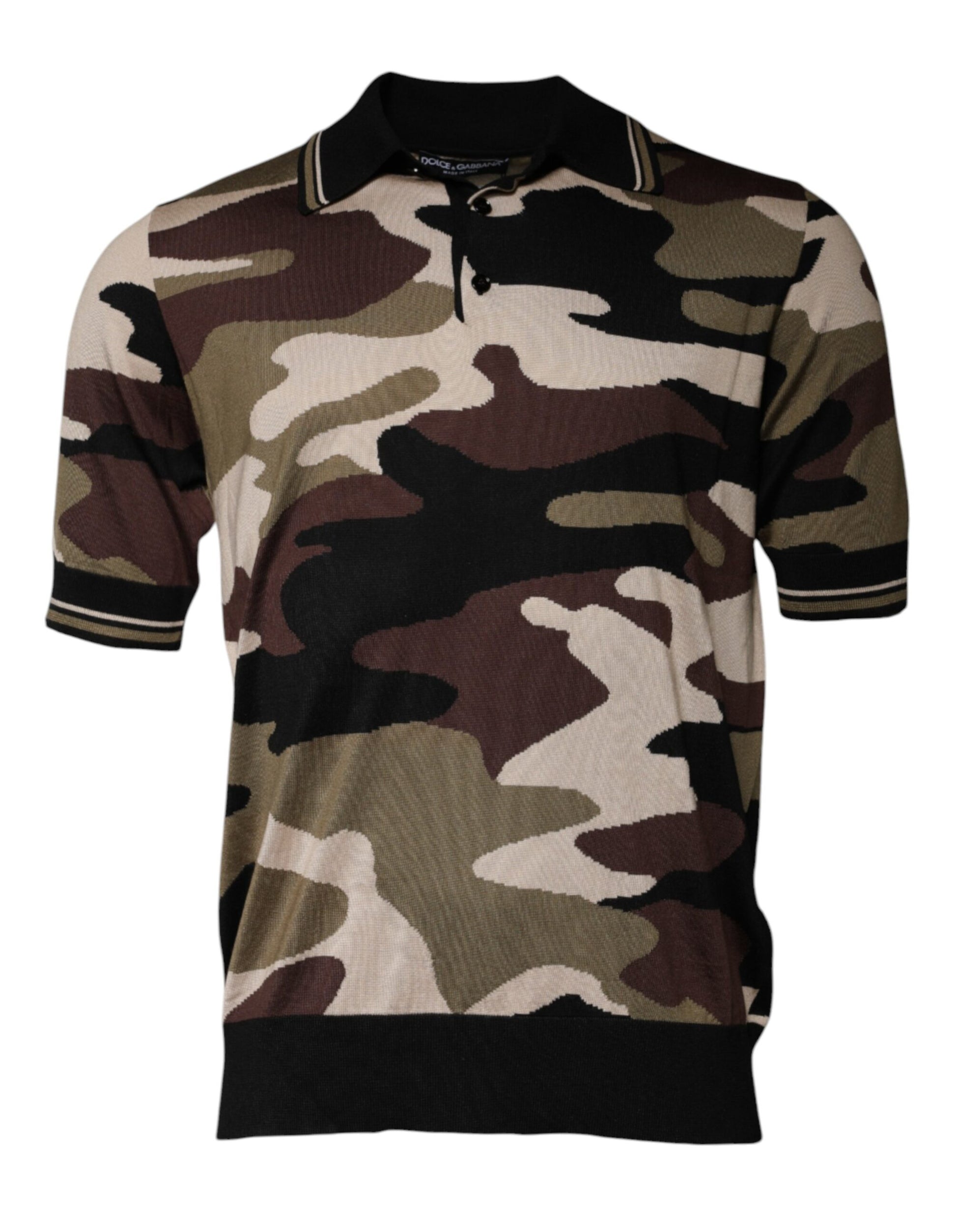 Polo à col camouflage multicolore Dolce &amp; Gabbana