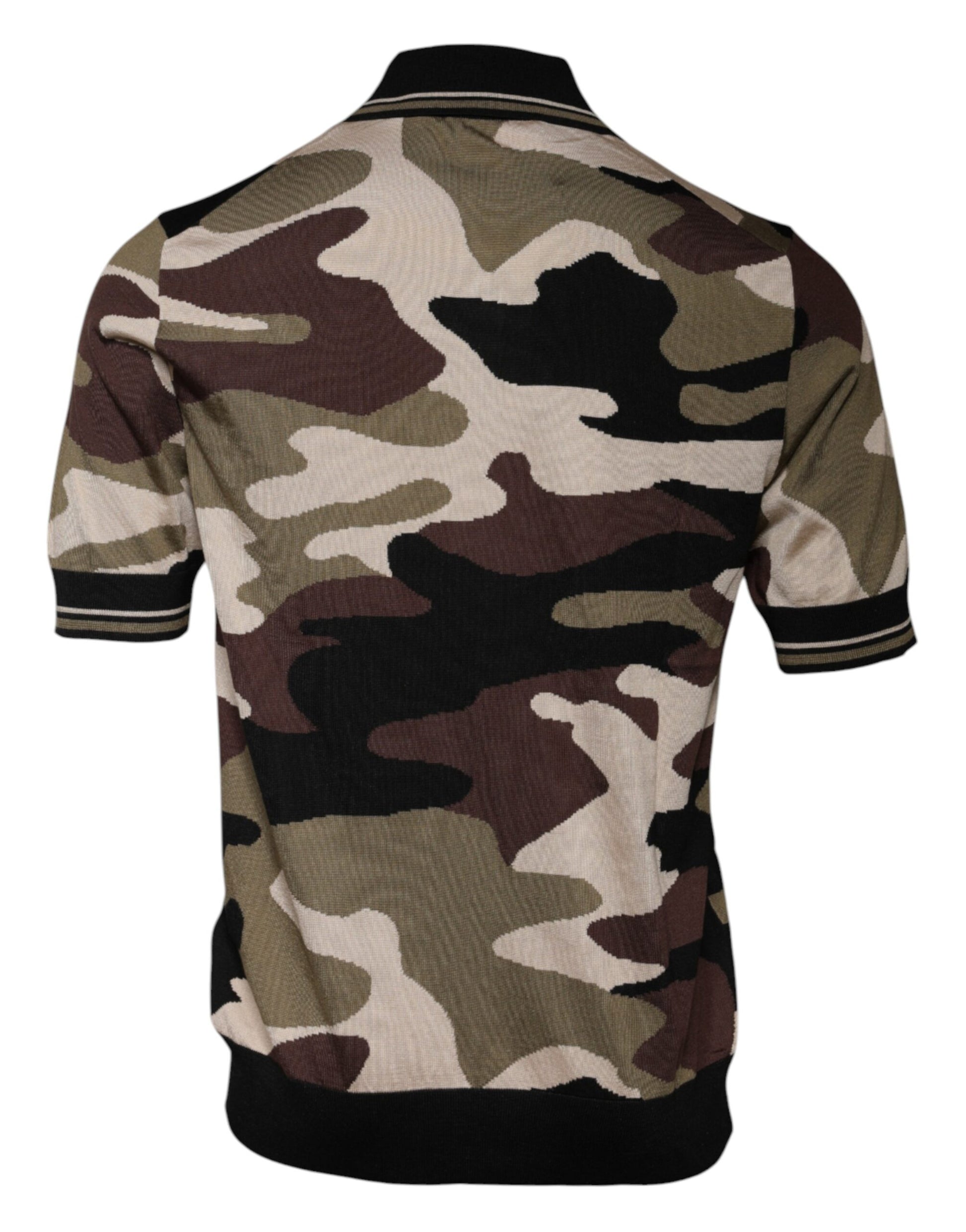 Polo à col camouflage multicolore Dolce &amp; Gabbana