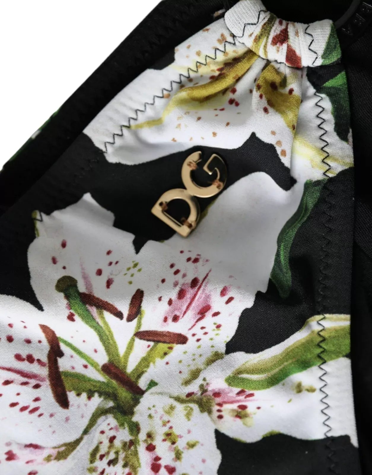 Bas de maillot de bain Dolce &amp; Gabbana imprimé lys noir