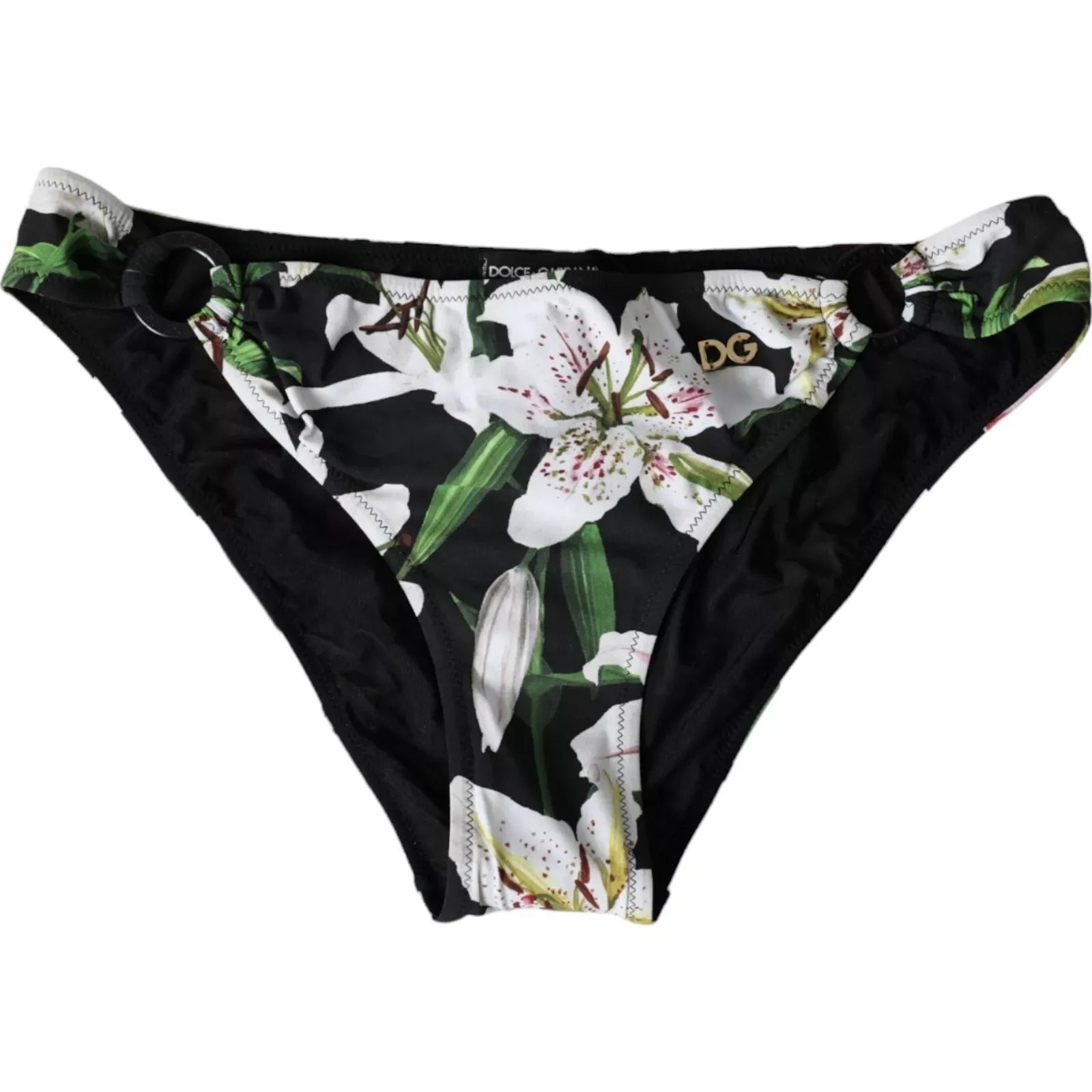 Bas de maillot de bain Dolce &amp; Gabbana imprimé lys noir