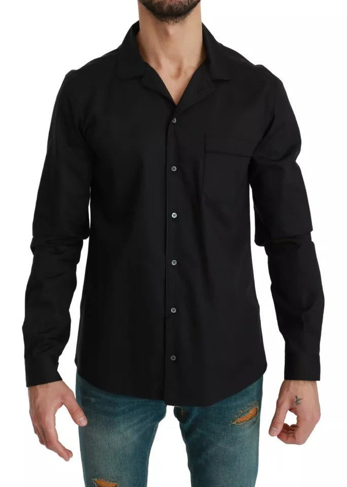 Chemise de pyjama à rayures en coton bleu Dolce &amp; Gabbana
