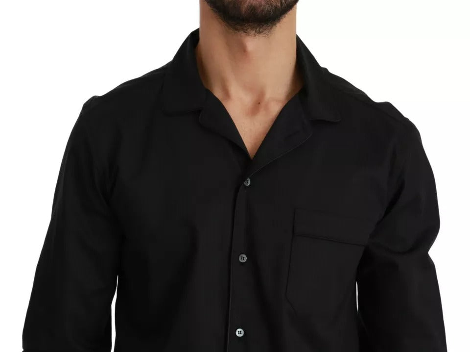 Chemise de pyjama à rayures en coton bleu Dolce &amp; Gabbana