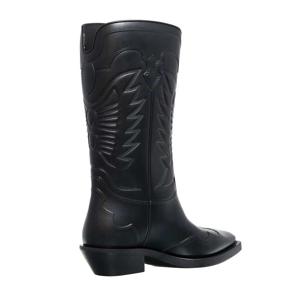 Botte en cuir noir Dior