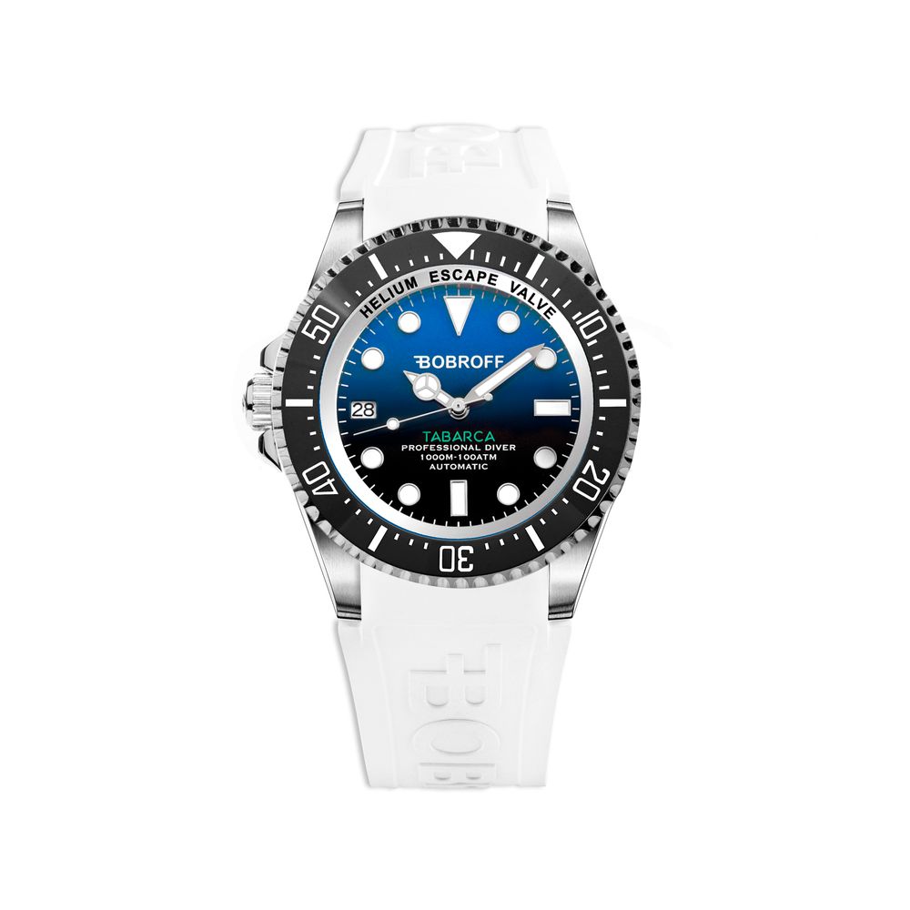 Montre Bobroff en caoutchouc blanc