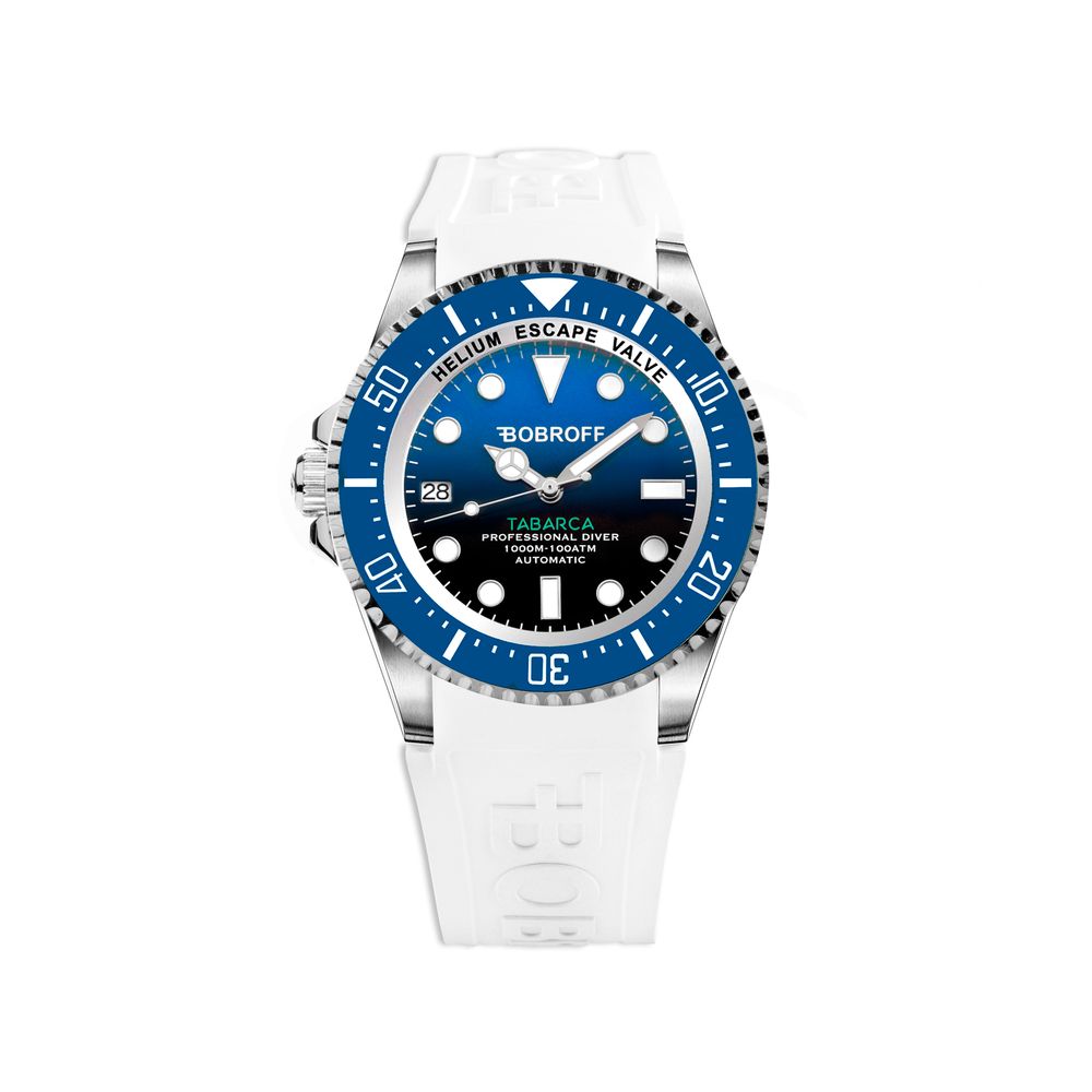 Montre Bobroff en caoutchouc blanc