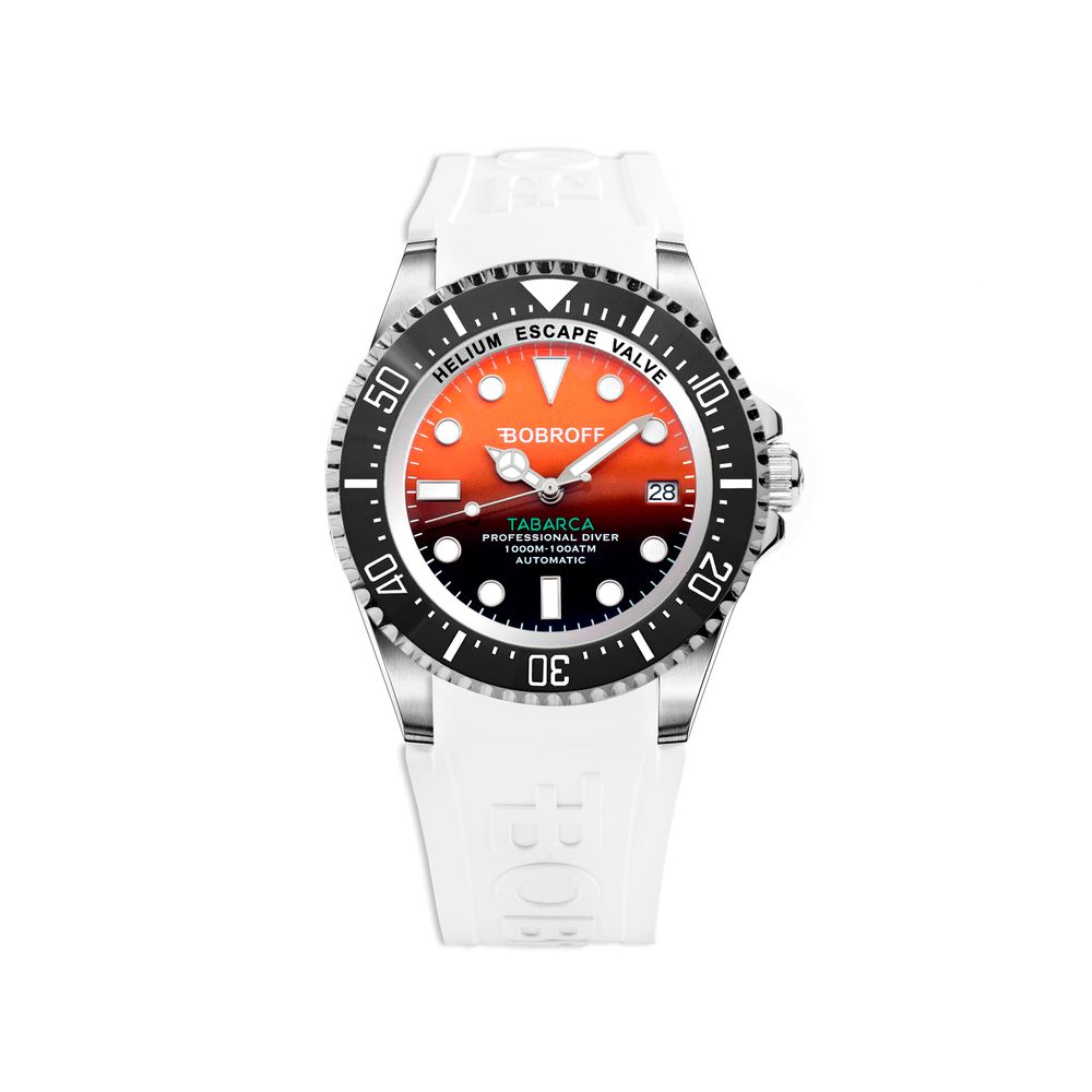Montre Bobroff en caoutchouc blanc