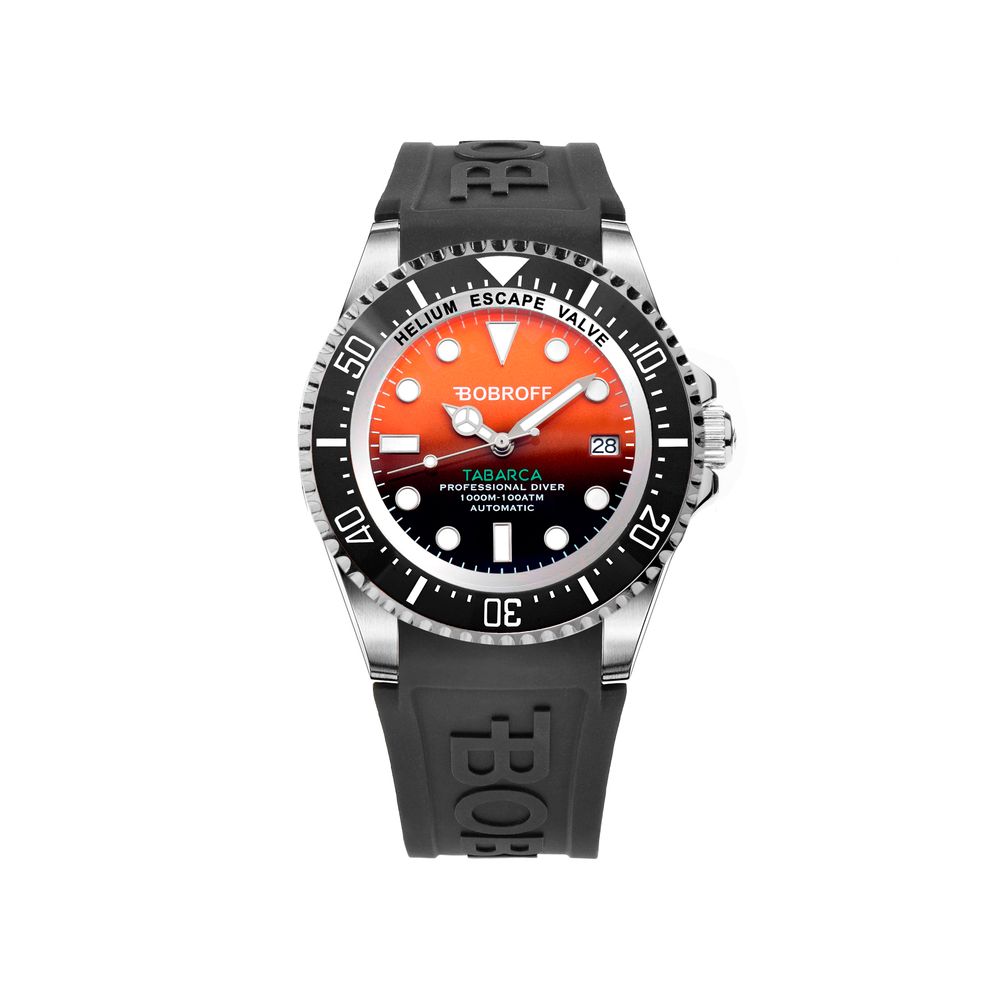 Montre Bobroff en caoutchouc noir