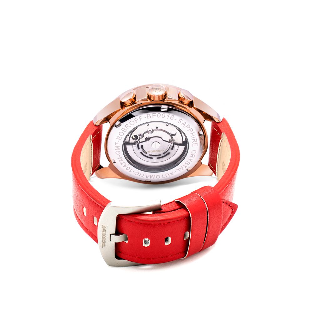 Montre Bobroff en cuir rouge