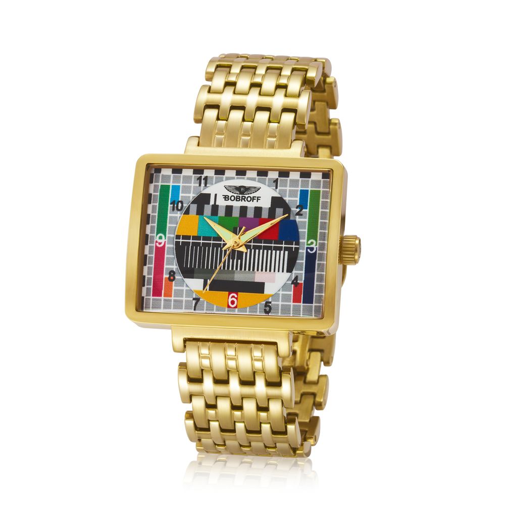Montre Bobroff en acier inoxydable doré