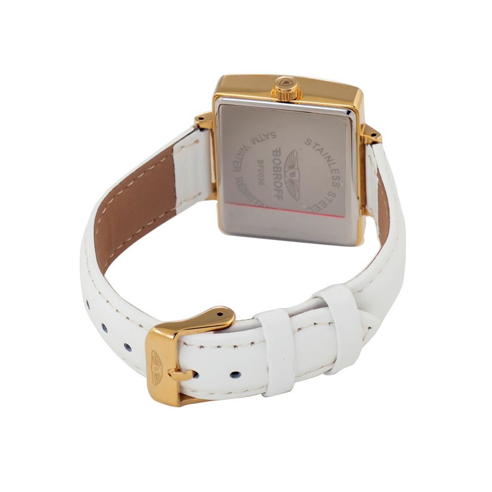 Montre Bobroff en cuir blanc