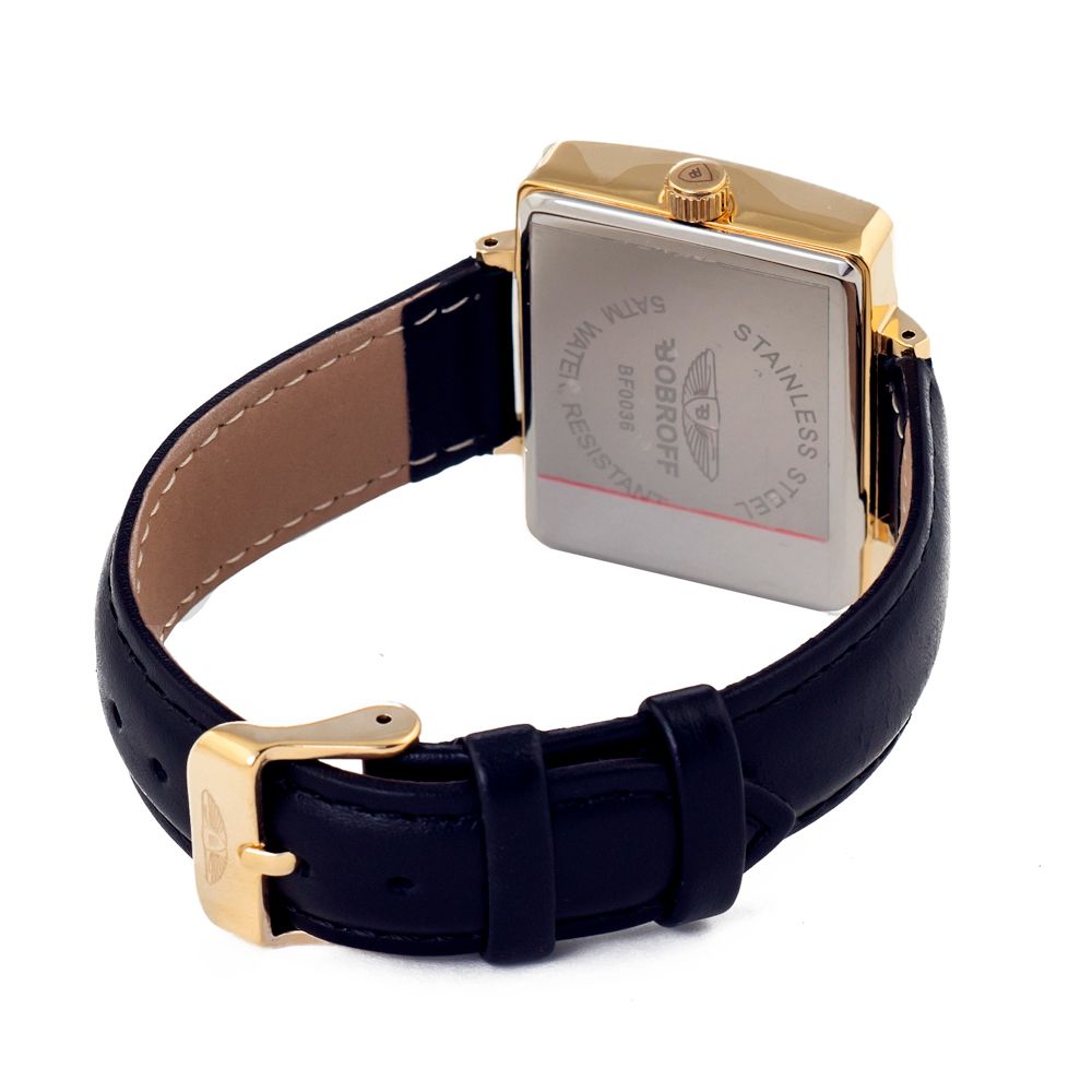 Montre Bobroff en cuir noir