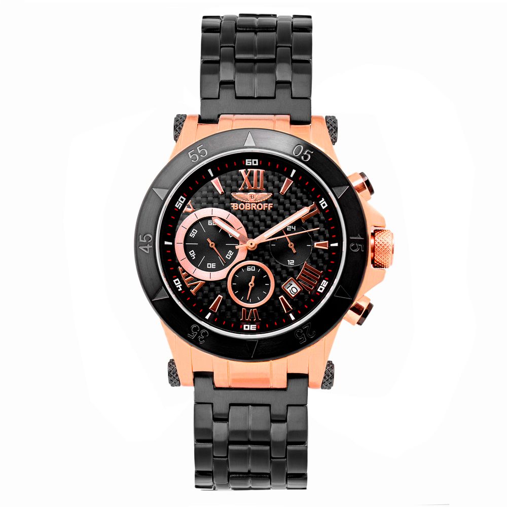 Montre Bobroff en acier inoxydable noir