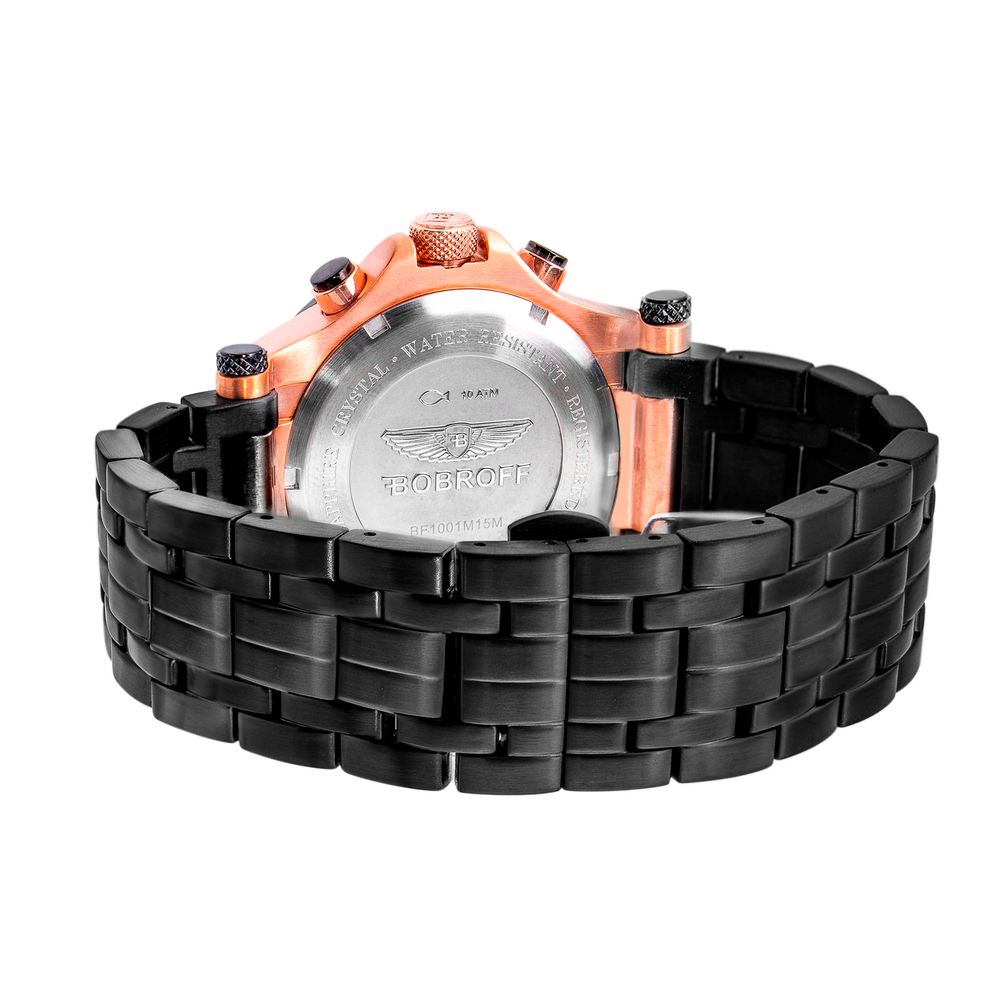 Montre Bobroff en acier inoxydable noir