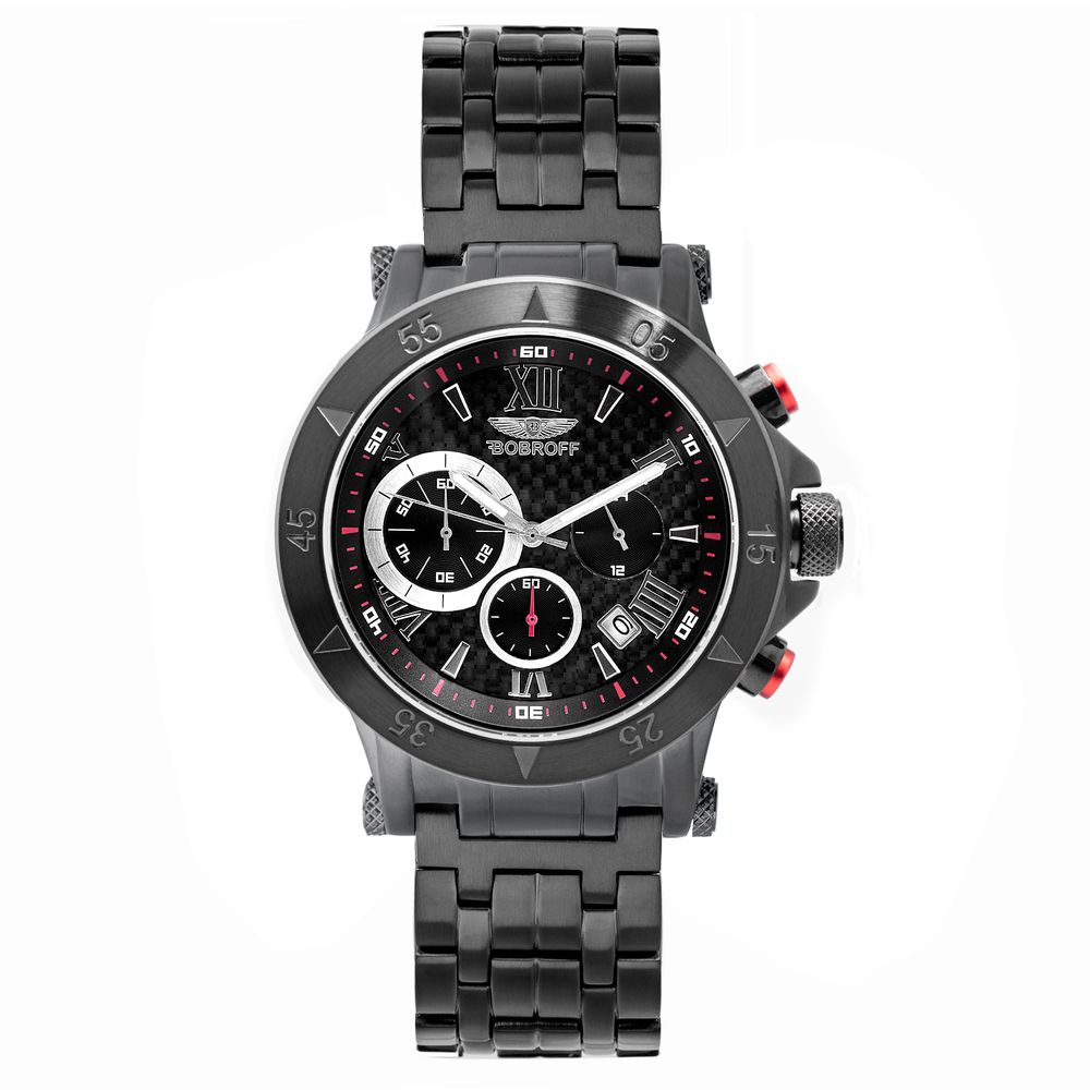 Montre Bobroff en acier inoxydable noir