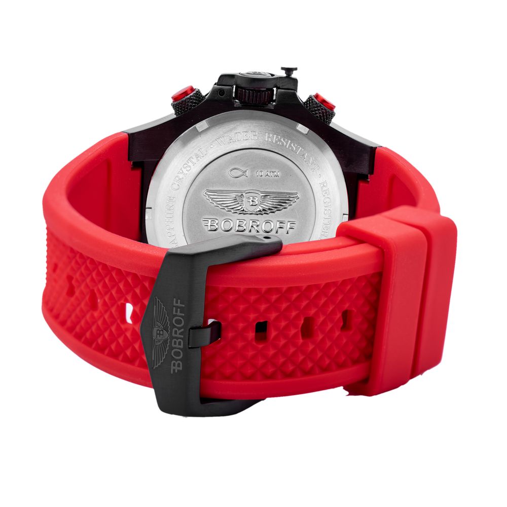 Montre Bobroff en caoutchouc rouge