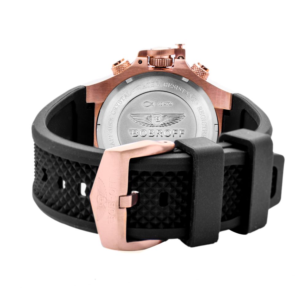 Montre Bobroff en caoutchouc noir