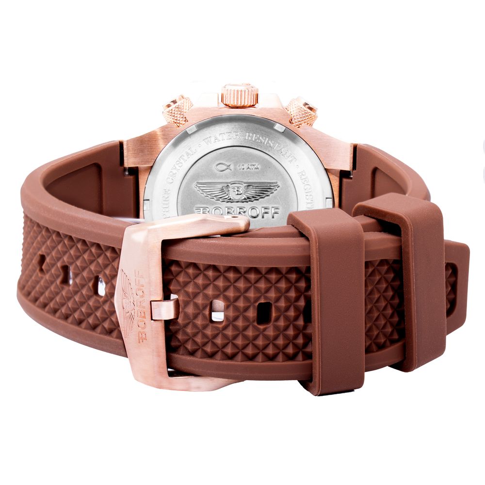 Montre Bobroff en caoutchouc marron