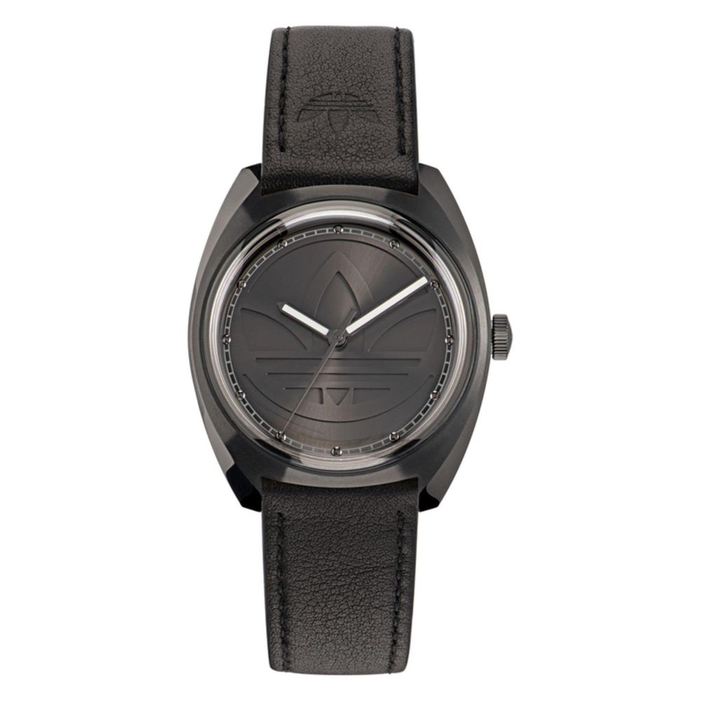 Montre Adidas en cuir noir