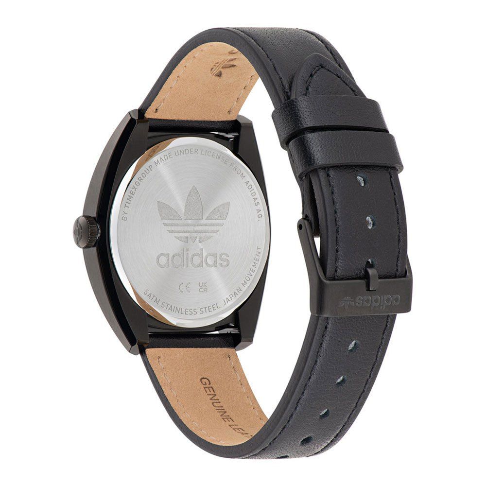 Montre Adidas en cuir noir