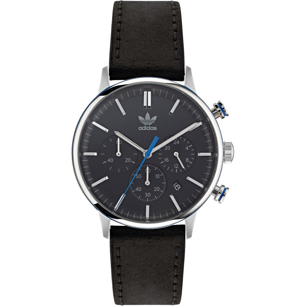 Montre Adidas en cuir noir