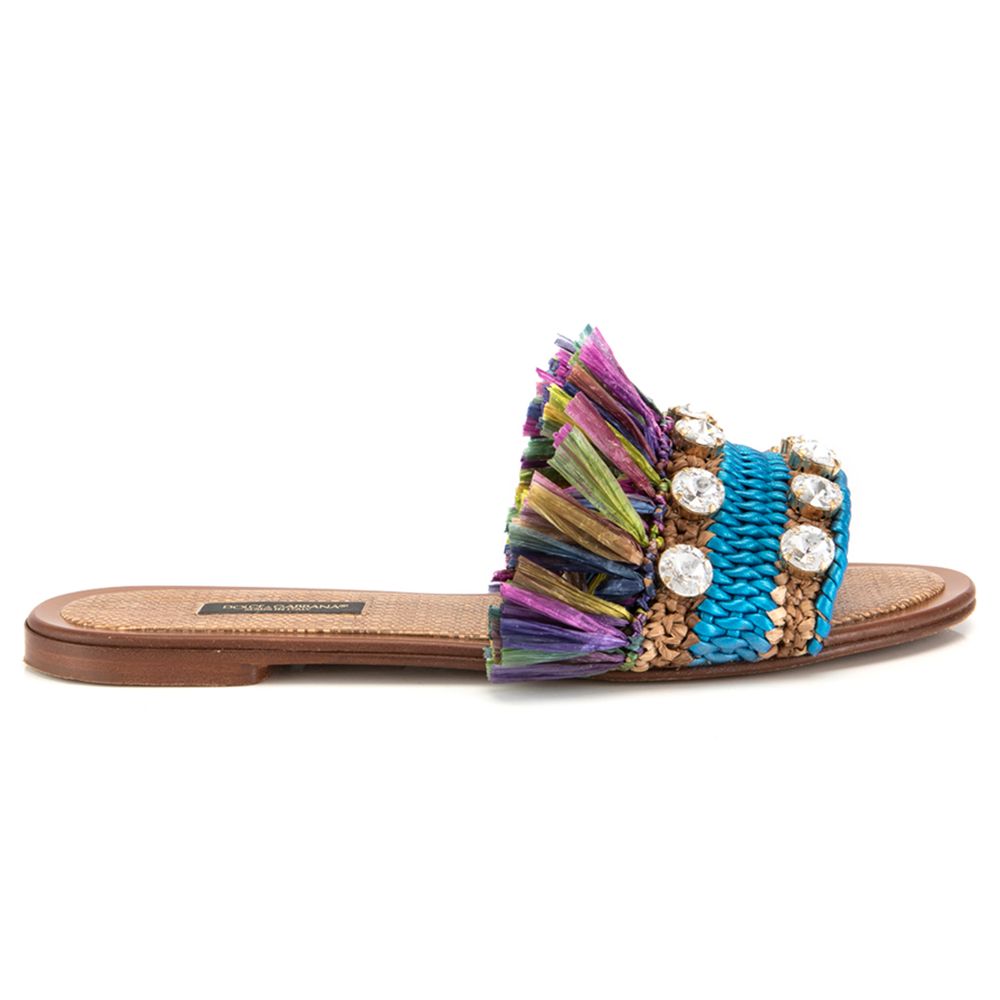 Sandales Dolce &amp; Gabbana en cuir d'agneau multicolore pour femme
