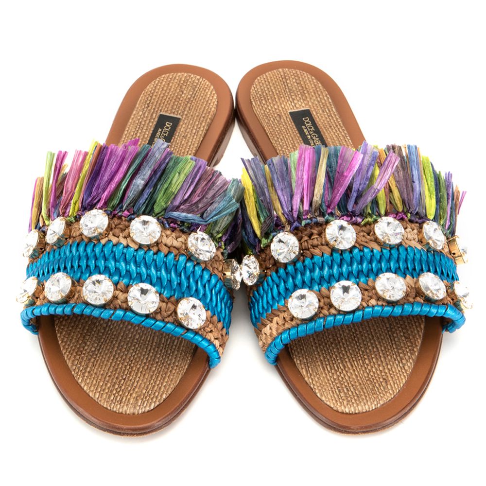 Sandales Dolce &amp; Gabbana en cuir d'agneau multicolore pour femme