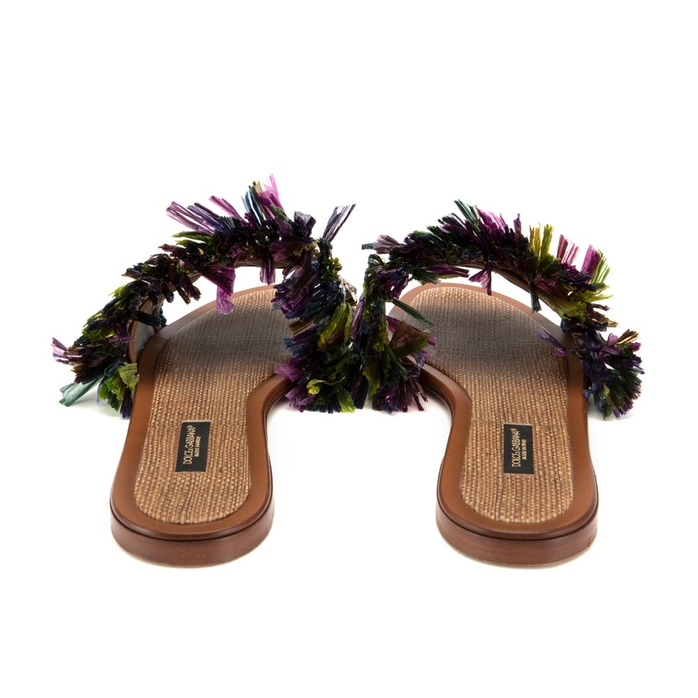 Sandales Dolce &amp; Gabbana en cuir d'agneau multicolore pour femme