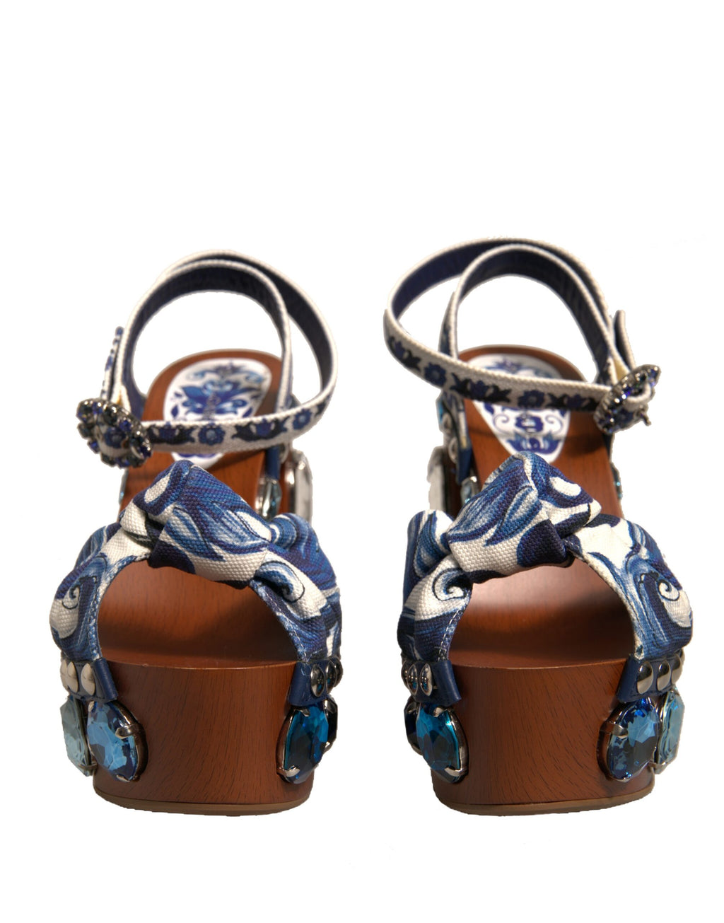 Sandales compensées Dolce &amp; Gabbana à ornements en majolique multicolore